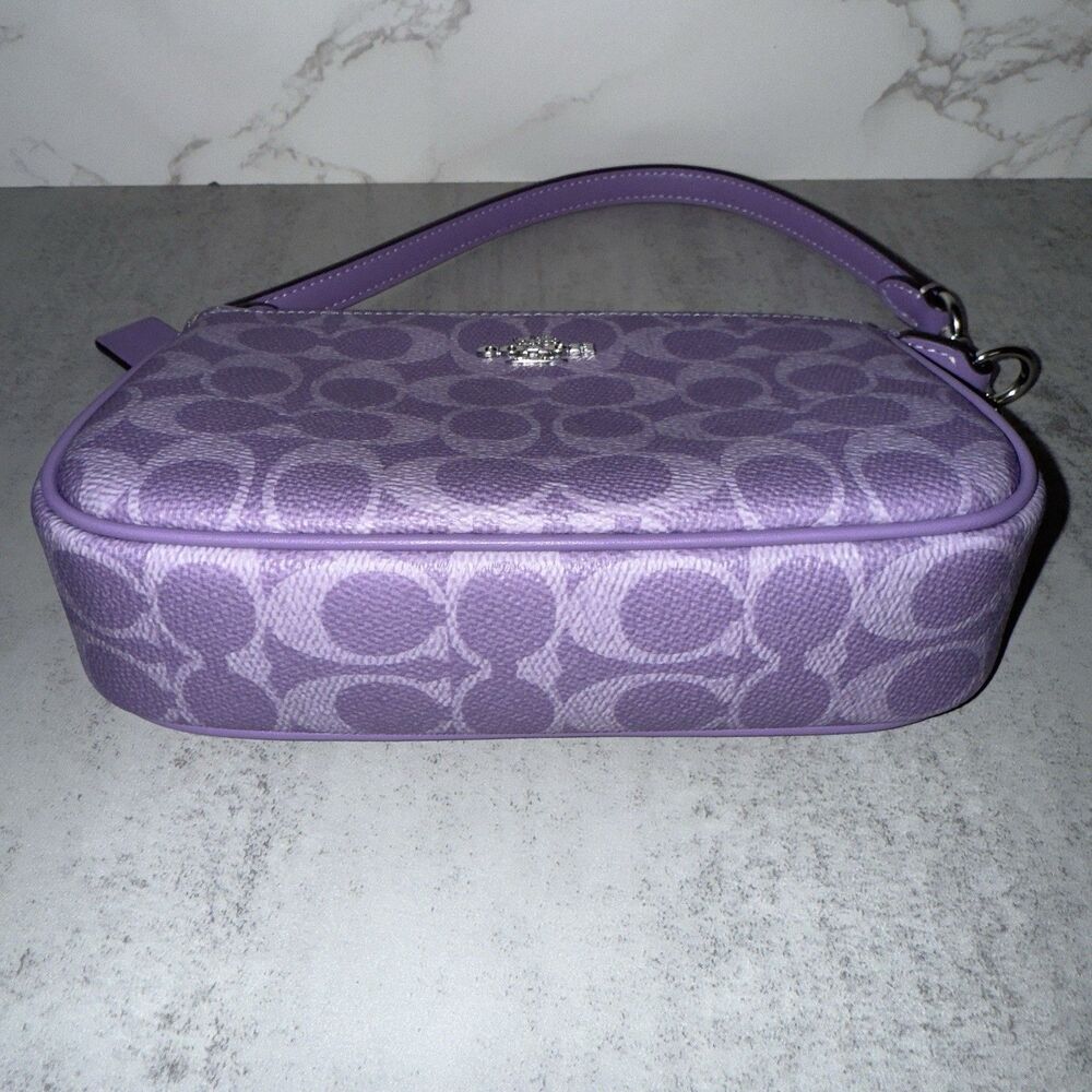 COACH Iris Nolita 19 Signature Canvas NWT Purple - Picture 11 of 12